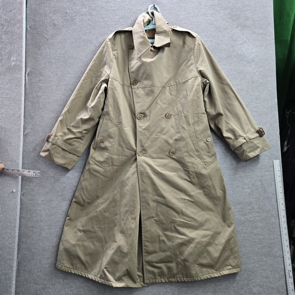 VINTAGE Brooks Brothers Men Jacket 40 Brown Trench Coat Plaid Lined 80s‎ England